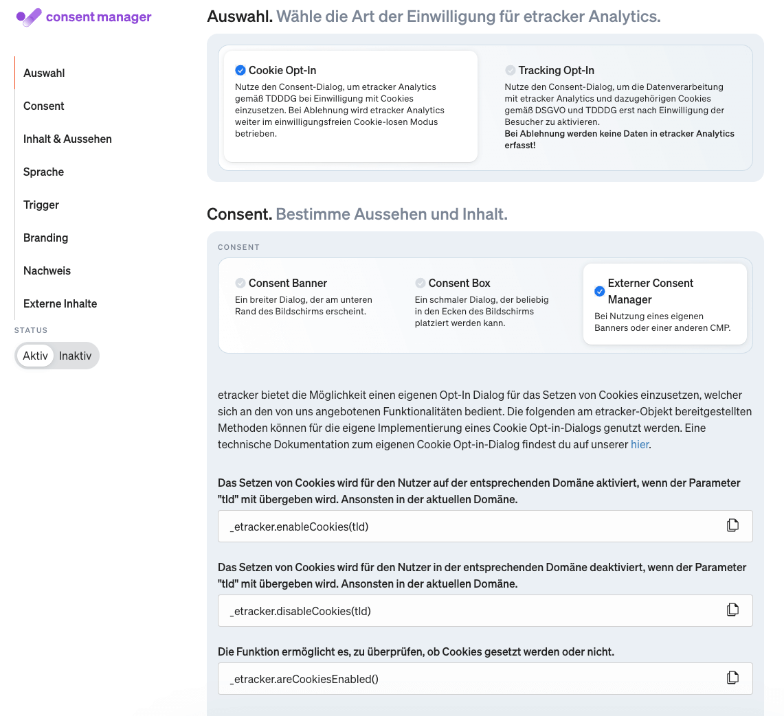 OMT Tool Testbericht eTracker Consent Manager