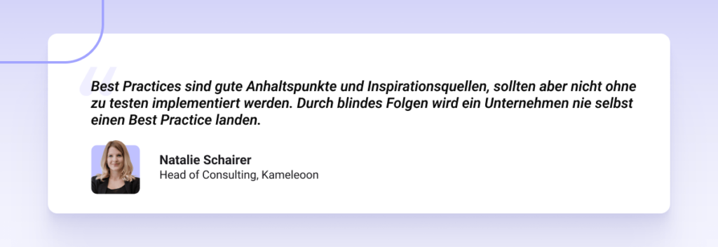 Zitat von Natalie Schairer, Head of Consulting bei Kameleoon