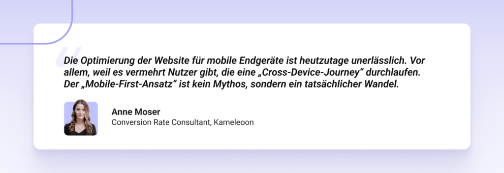 Zitat von Anne Moser, Conversion Rate Consultant bei Kameleoon