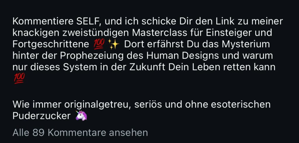 CTA mit einem Codewort