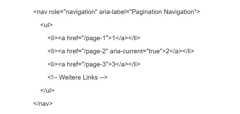 Pagination: aria-current-Attribut