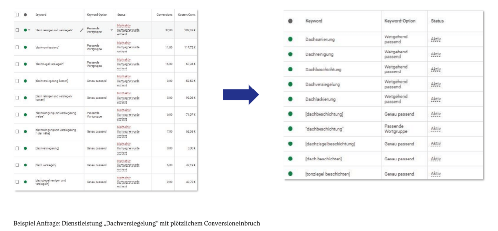 Google Ads Audit Beispiel-Anfrage