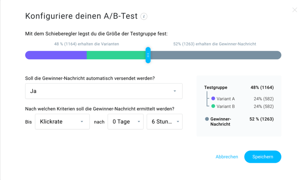 OMT-Magazin AB-Test konfigurieren