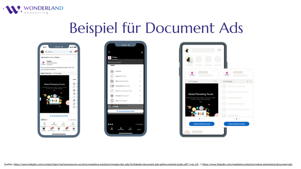 Beispiel Linkedin Document Ads